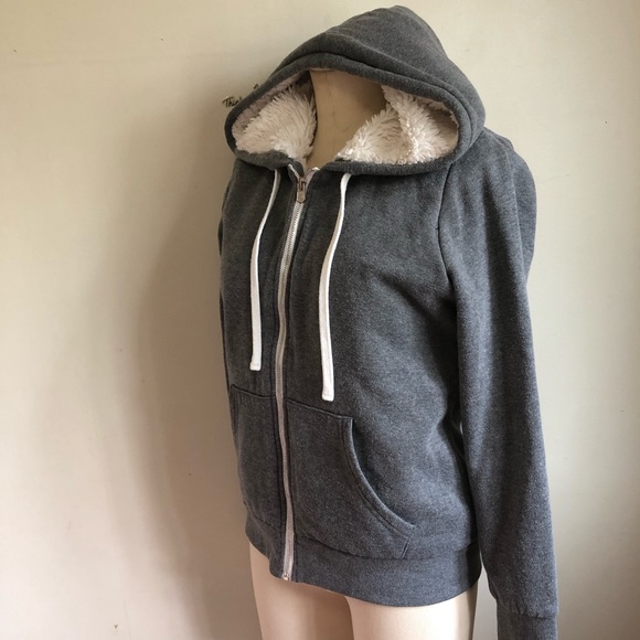 Bluenotes Sherpa lined grey hoodie - Picture 3 of 6